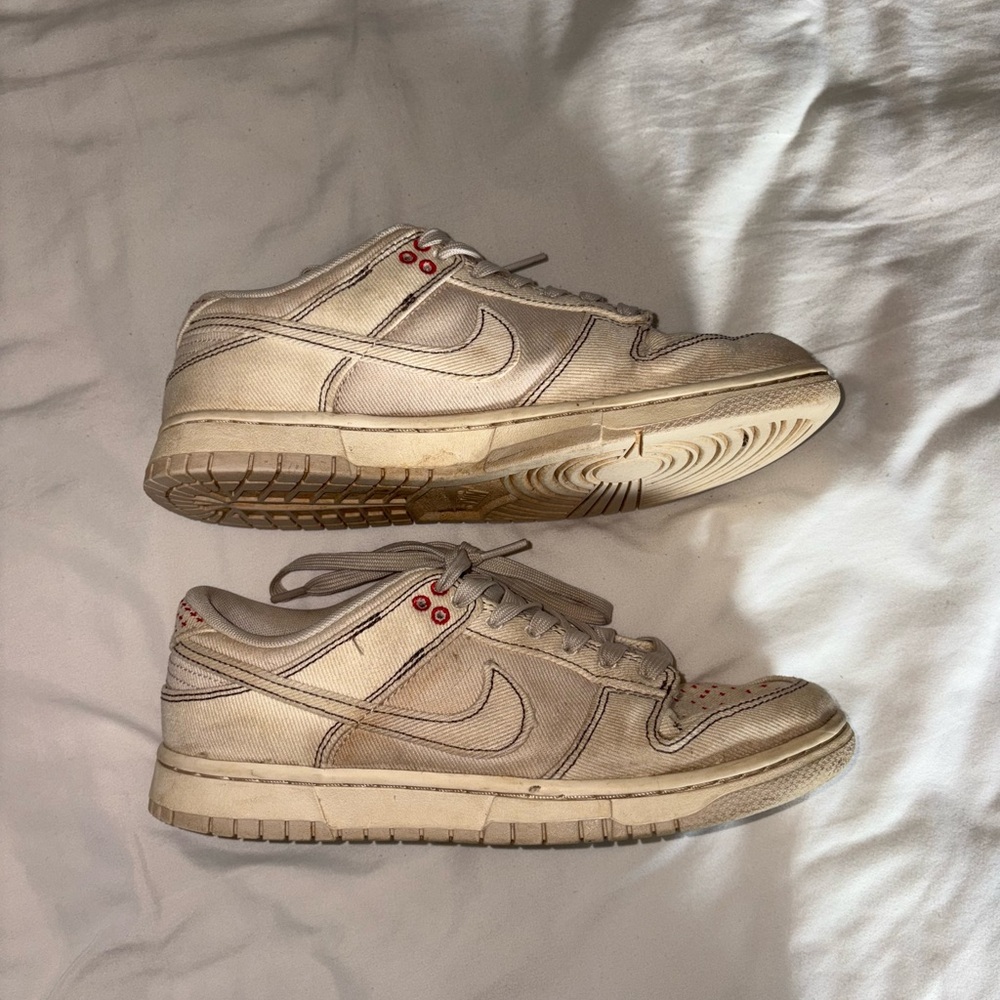 Nike Cream and Red Dunks Sneakers - Picture 3 of 5